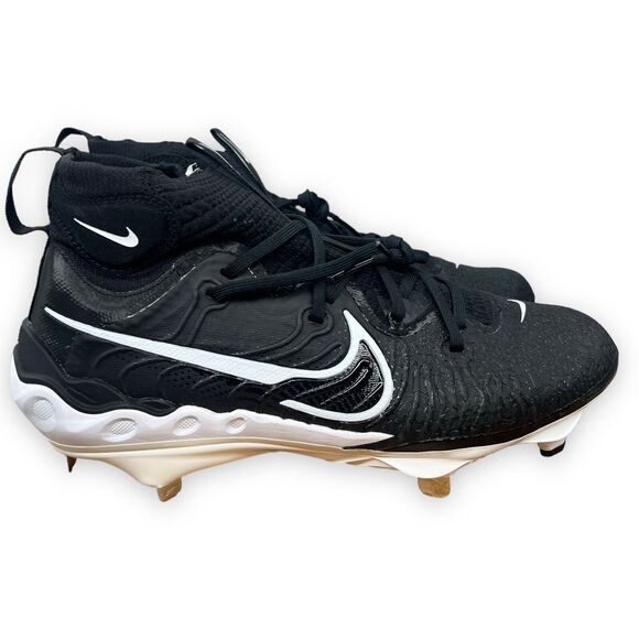 Nike Baseball Cleats Men's 10 Black White Metal Alpha Huarache NXT DJ6517-001 - Picture 3 of 10